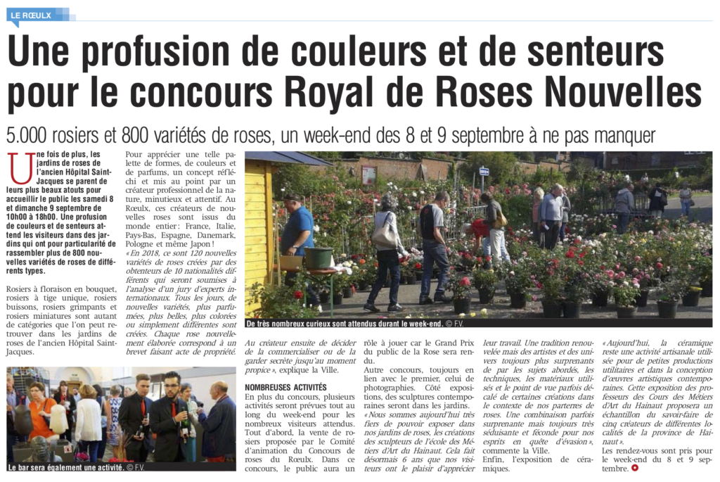 Une profusion de couleurs et de senteurs pour le concours Royal de Roses Nouvelles